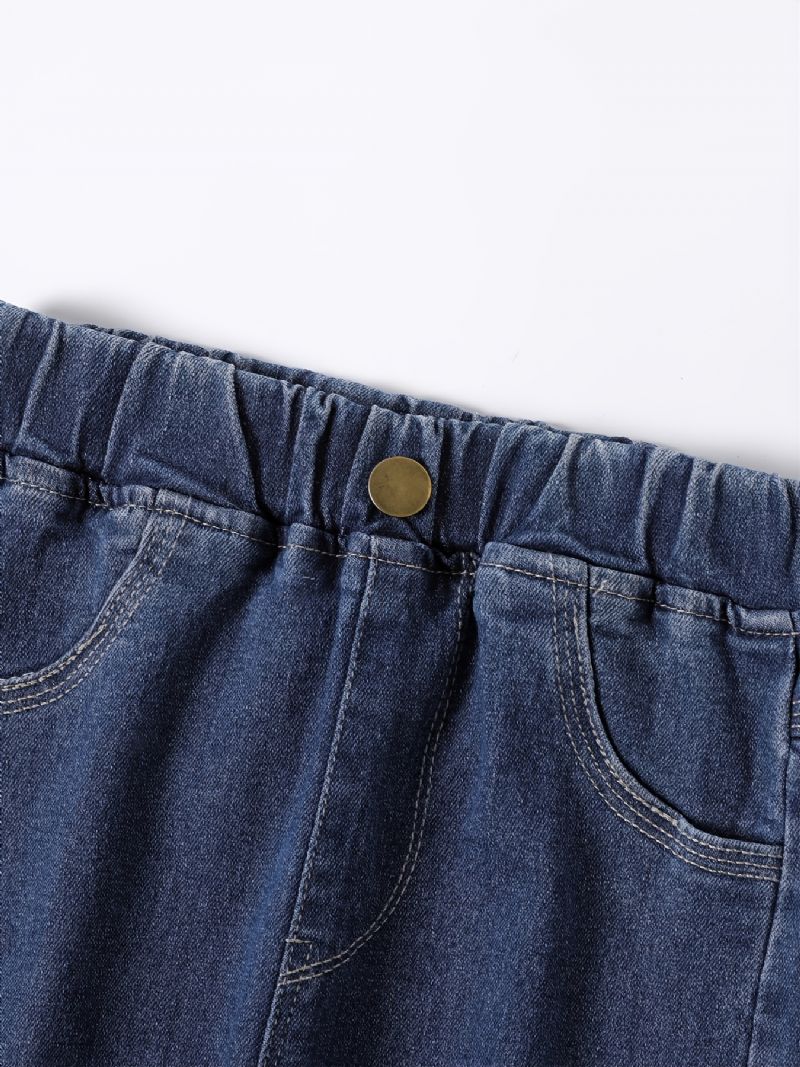 Flickor Casual Modeabla Blå Denim Jeans