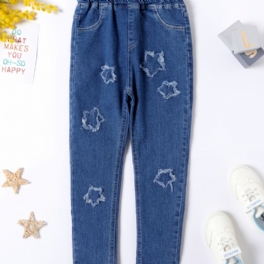 Flickor Casual Modeabla Geometriska Mönster Jeans