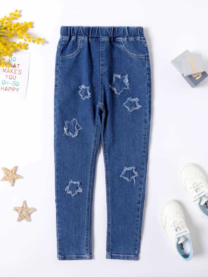 Flickor Casual Modeabla Geometriska Mönster Jeans