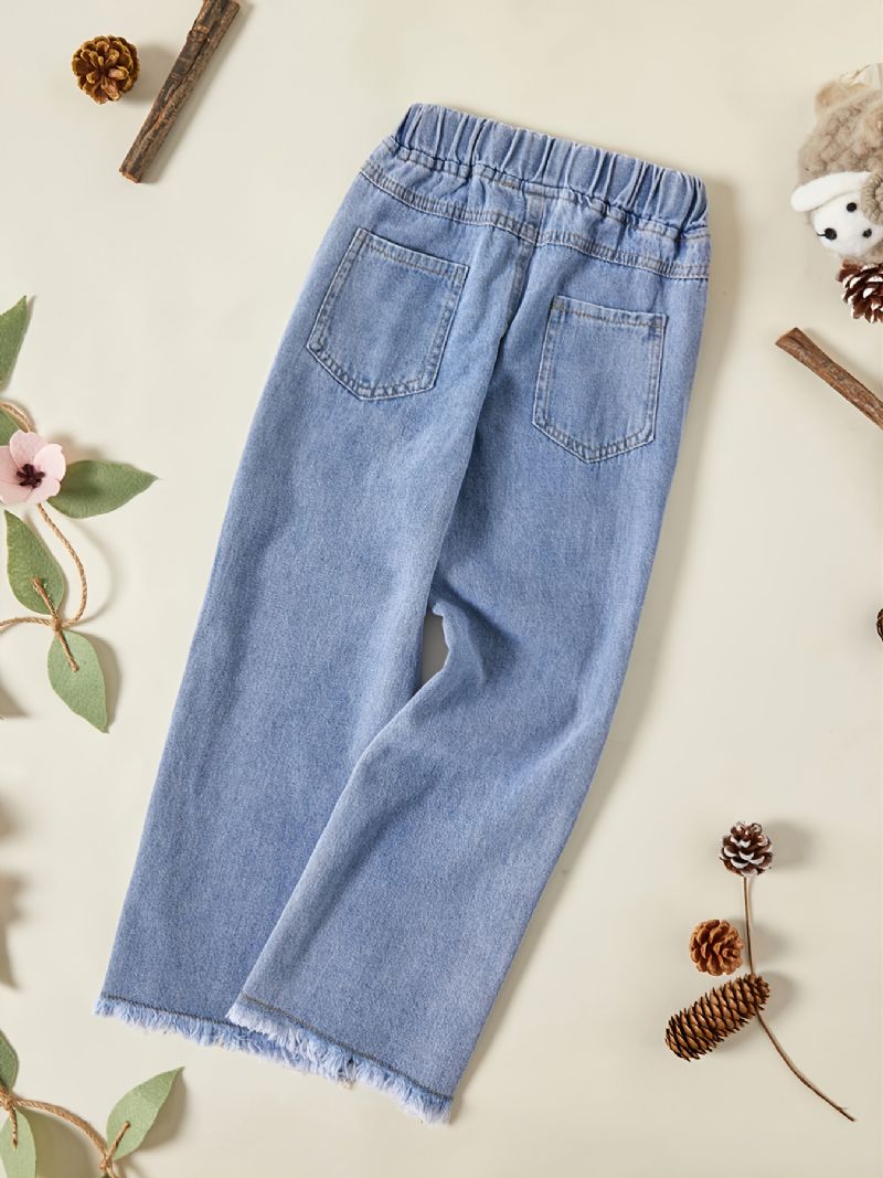 Flickor Casual Modeabla Hjärtat Mönster Wide Leg Jeans