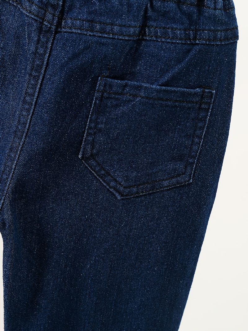 Flickor Enkel Mode Bow Denim Utsvängda Jeans