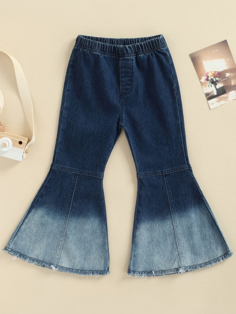 Flickor Med Utsvängda Byxor Casual Elastiska Jeans