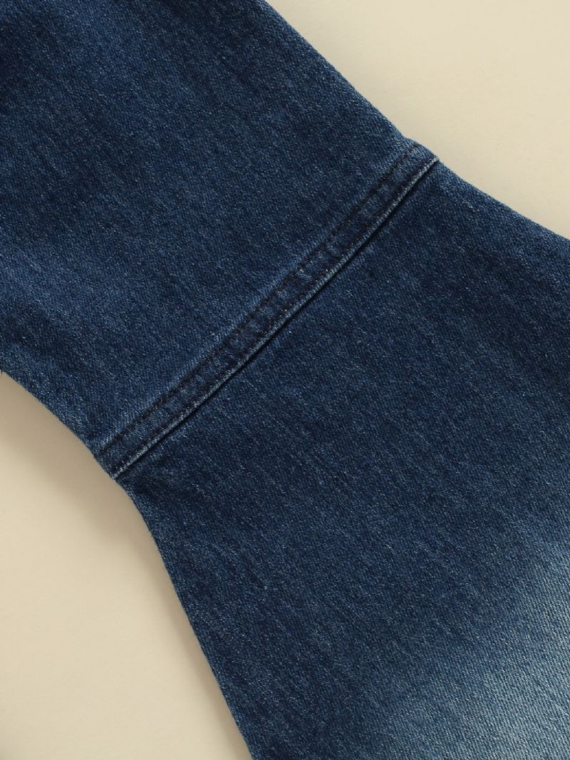 Flickor Med Utsvängda Byxor Casual Elastiska Jeans