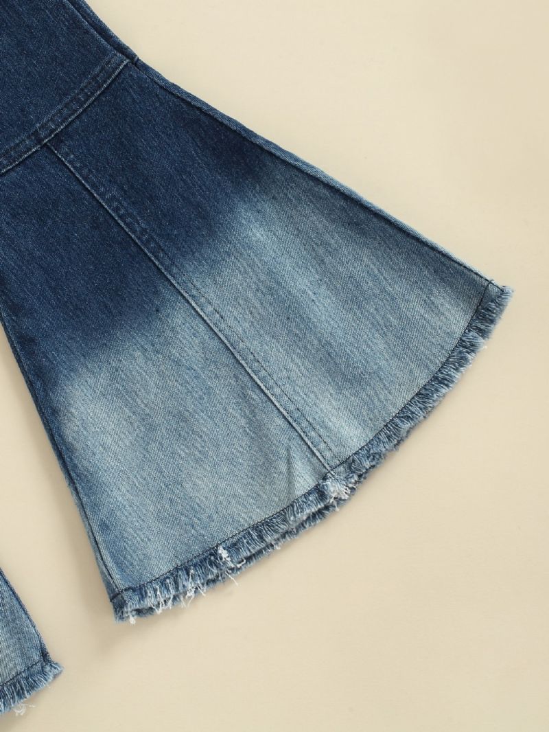 Flickor Med Utsvängda Byxor Casual Elastiska Jeans