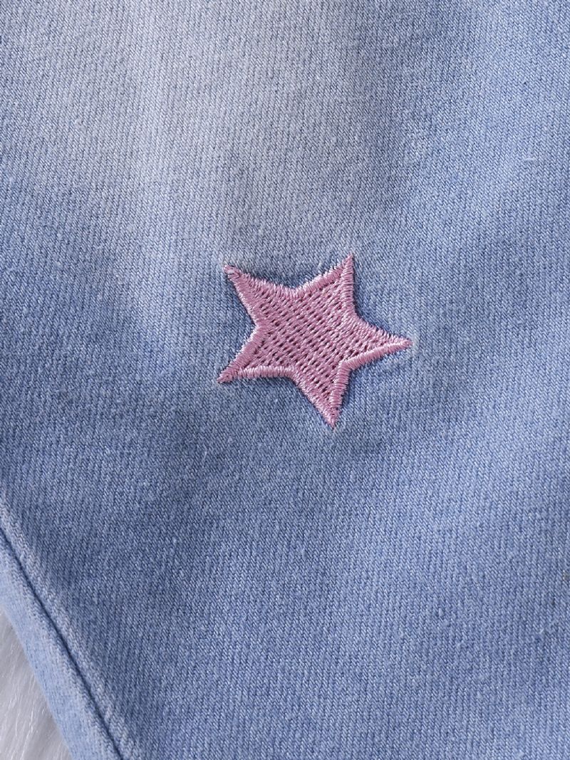 Flickor Mode Brodery Star Jeans