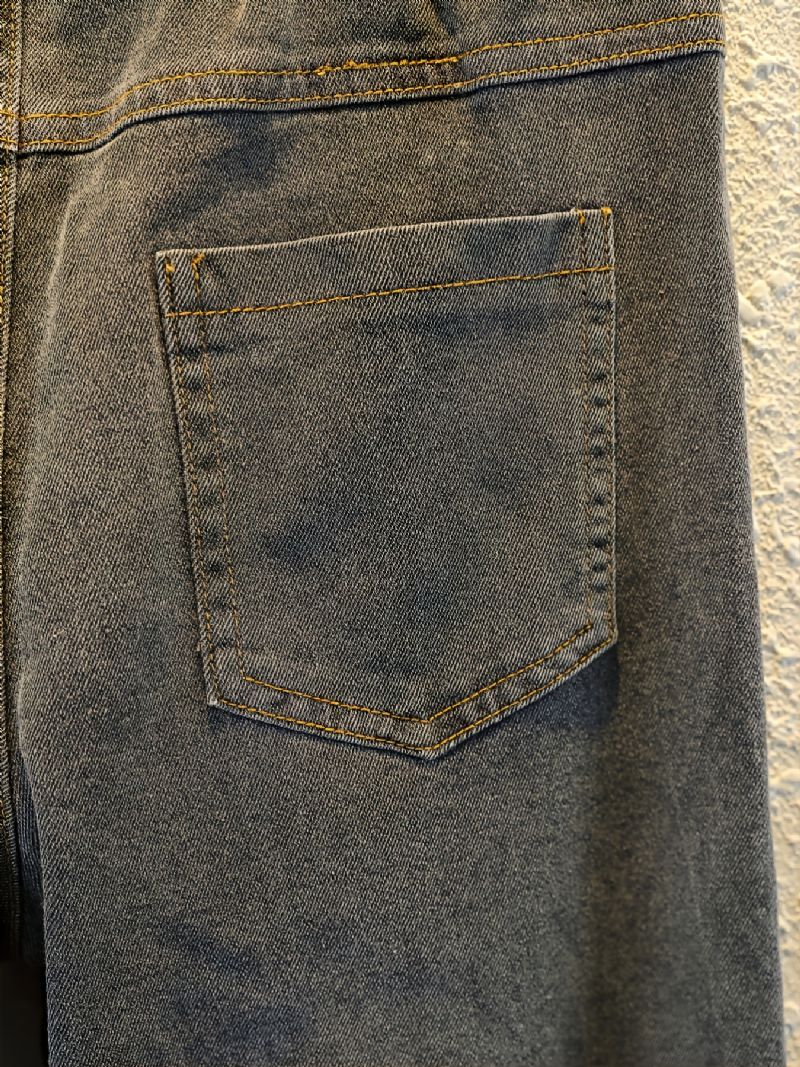 Flickor Rippade Raka Jeans Casual Enfärgade Byxor Barnkläder