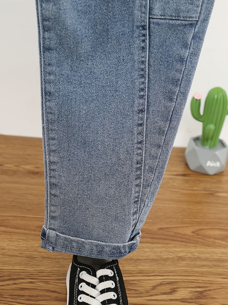 Jeans Med Alfabetsmönster För Pojkar