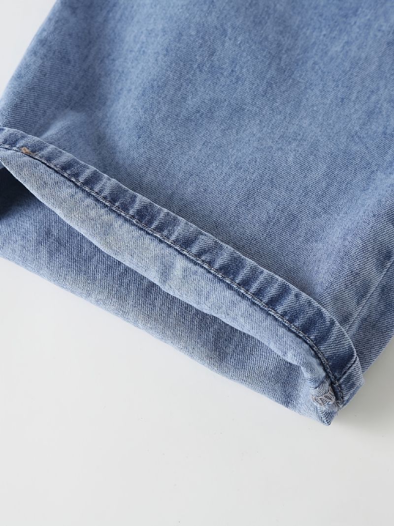 Jeans Med Breda Ben För Flickor Elastiskt Midjeband För Höst Och Vinter Nyhet