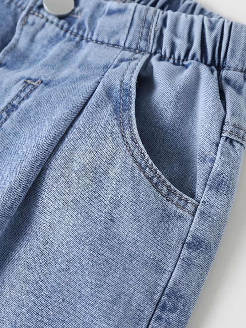 Jeans Med Breda Ben För Flickor Elastiskt Midjeband För Höst Och Vinter Nyhet