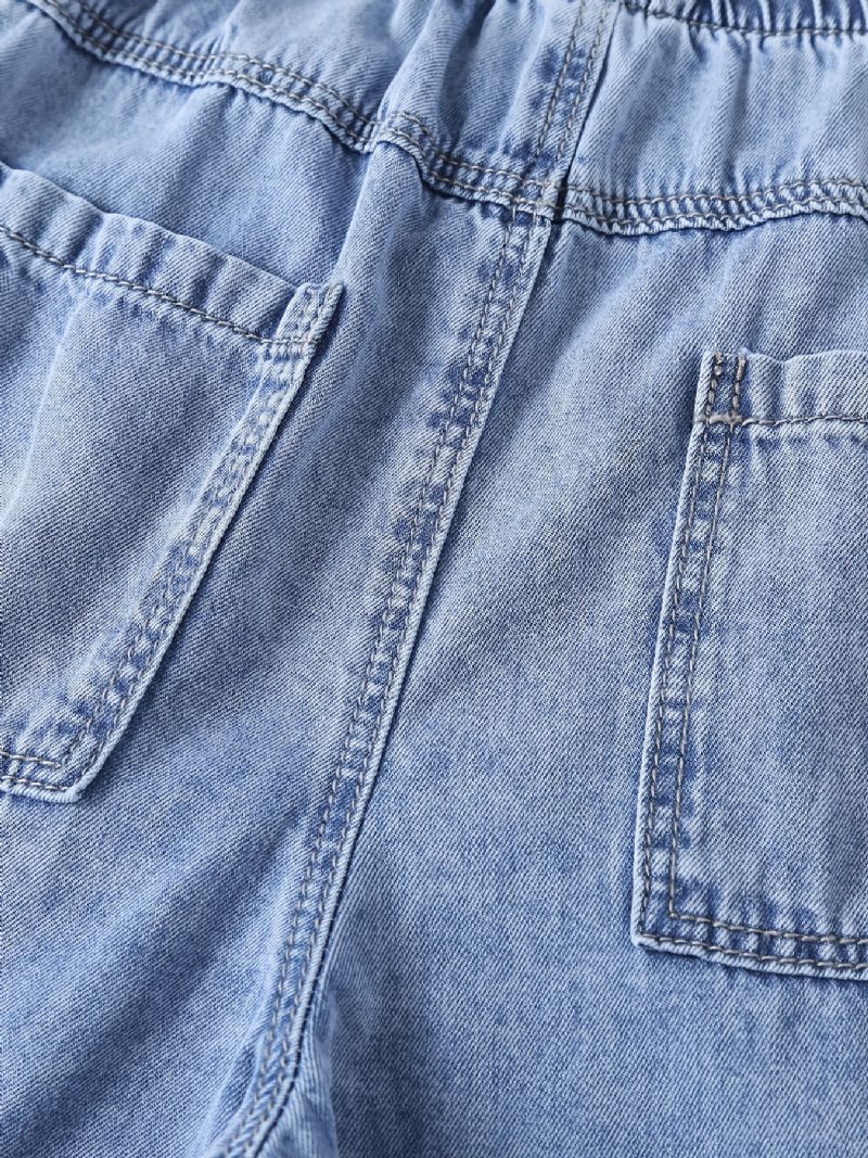 Jeans Med Breda Ben För Flickor Elastiskt Midjeband För Höst Och Vinter Nyhet