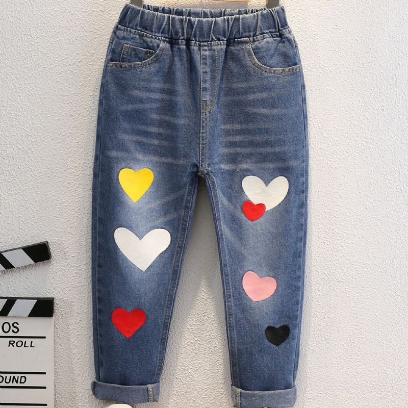 Jeans Med Hjärtat Med Flickor