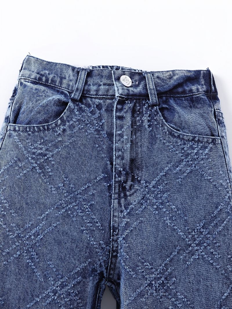 Jeans Med Vida Ben För Flickor Casual Enfärgade Byxor Barnkläder