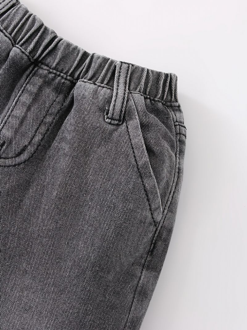 Pojkar Avsmalnande Jeans Med Resår I Midjan