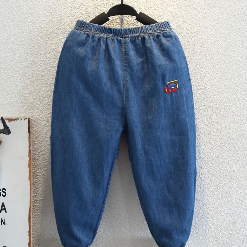 Pojkar Bilbroderade Jeans