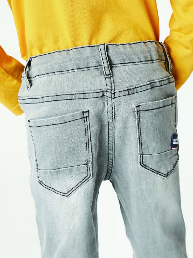 Pojkar Casual Blå Grå Snygga Jeans Barnkläder