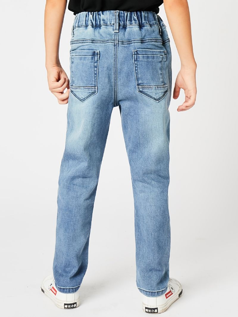 Pojkar Casual Enkla Vintage Jeansjeans Med Resår I Midjan