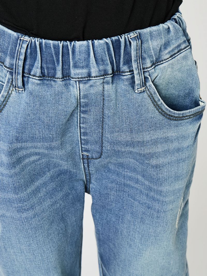 Pojkar Casual Enkla Vintage Jeansjeans Med Resår I Midjan