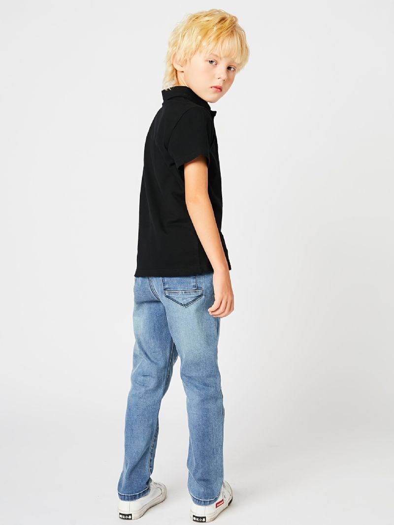 Pojkar Casual Enkla Vintage Jeansjeans Med Resår I Midjan