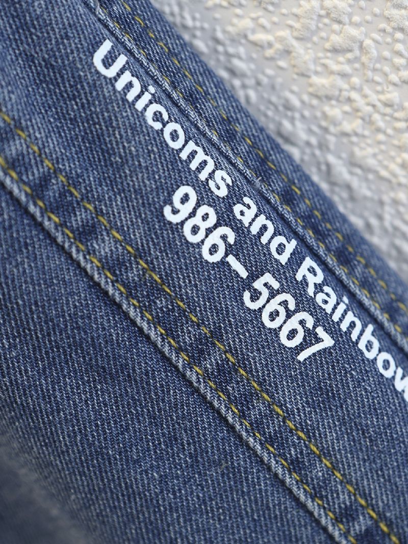 Pojkar Casual Jeans Jeansbyxor Med Elastisk Midja