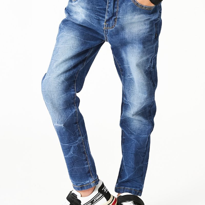 Pojkar Faded Button Regular Fit Denim Jeans Barnkläder