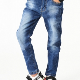 Pojkar Faded Button Regular Fit Denim Jeans Barnkläder