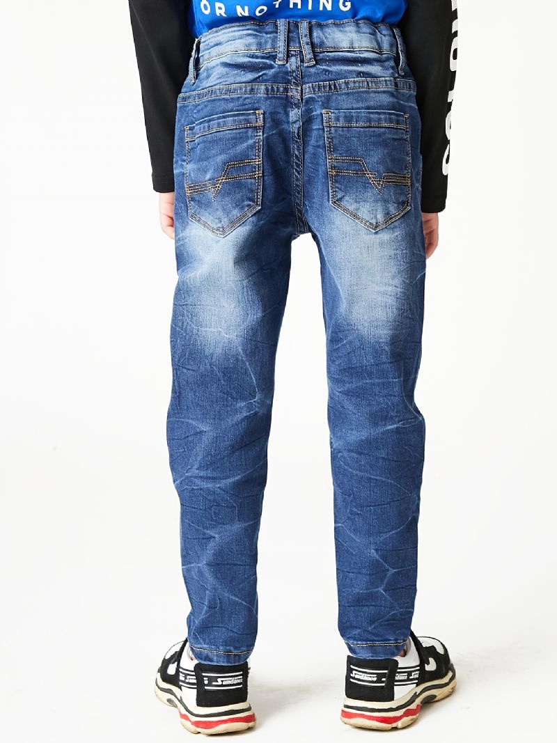 Pojkar Faded Button Regular Fit Denim Jeans Barnkläder