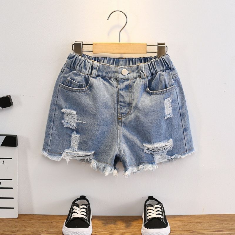 Ripped Jeansshorts För Flickor