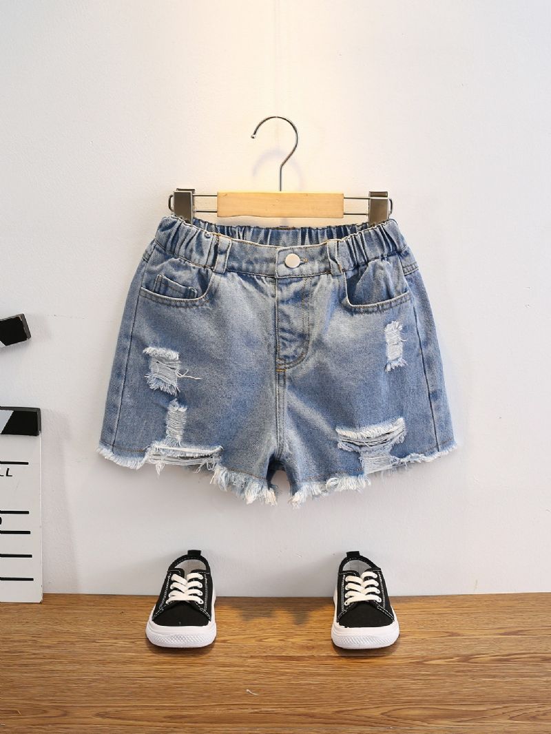 Ripped Jeansshorts För Flickor