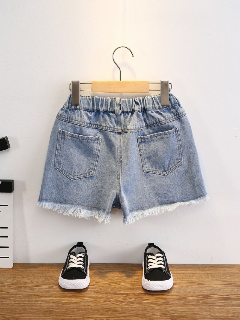 Ripped Jeansshorts För Flickor