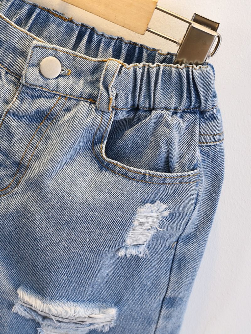 Ripped Jeansshorts För Flickor