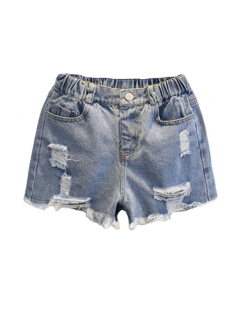 Ripped Jeansshorts För Flickor