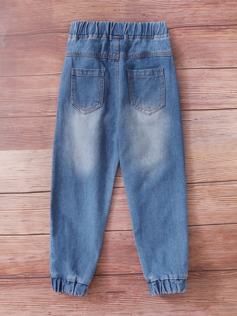 Småbarn Flickor Casual Jeans Med Elastisk Midja