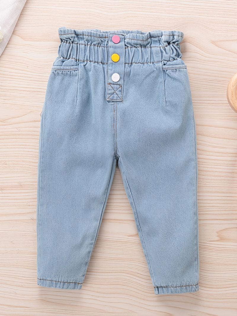 Småbarn Flickor Casual Solida Jeans