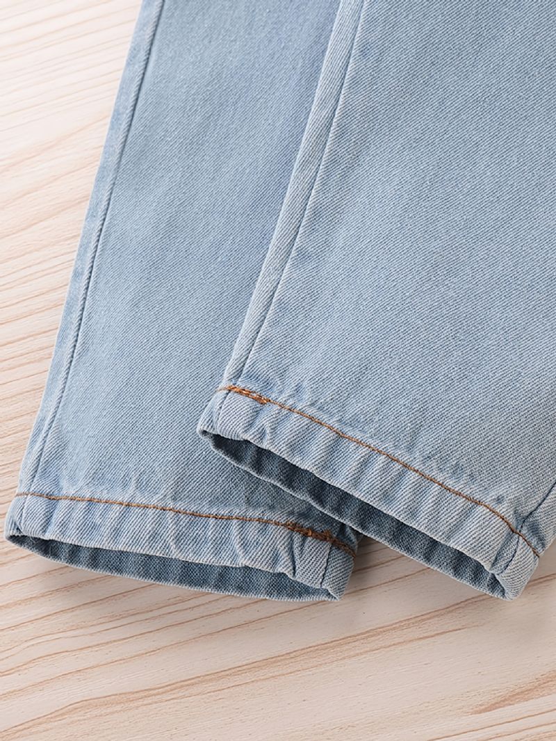 Småbarn Flickor Casual Solida Jeans