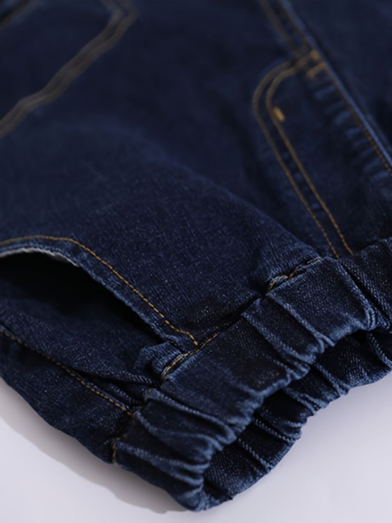 Stretch Avsmalnande Cargo Jeans För Pojkar Med Elastiskt Midjeband Barnkläder