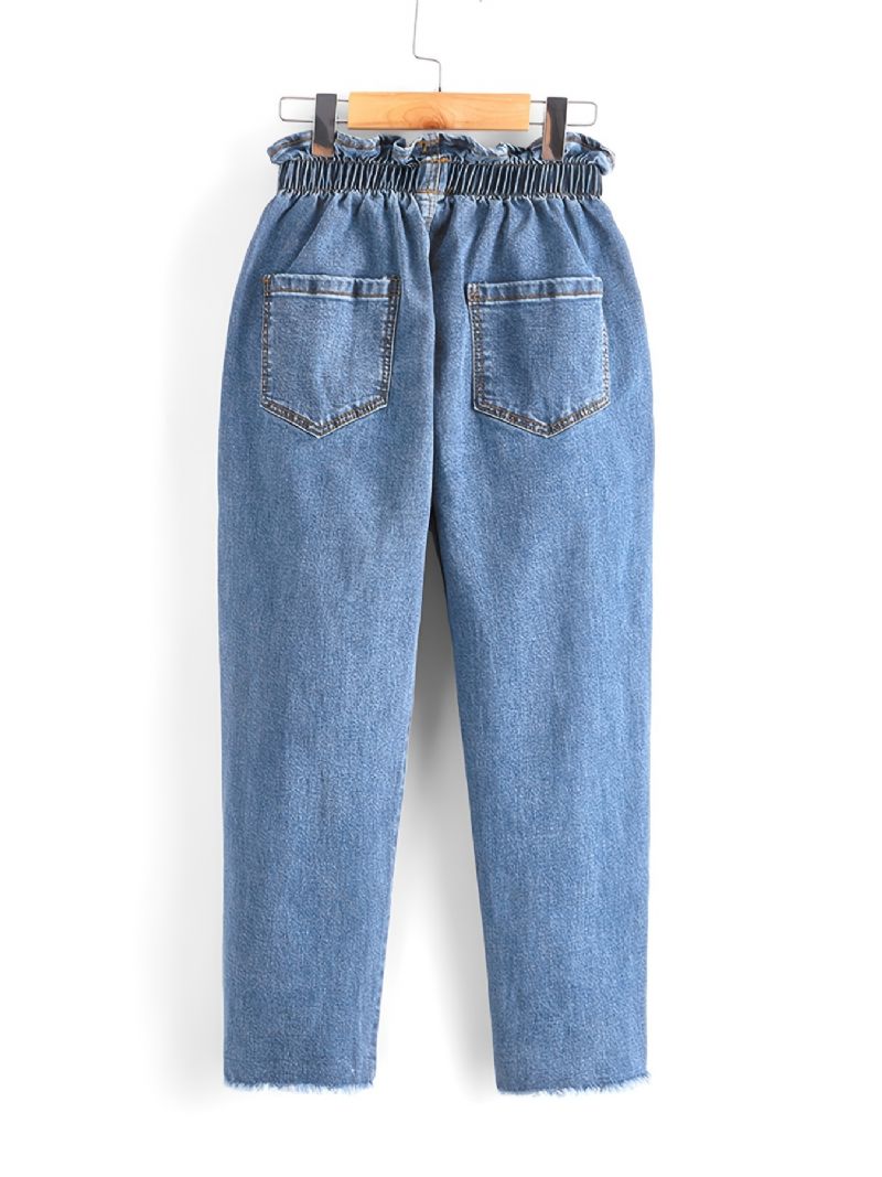 Tjejer Slim Jeans Jeansbyxor Med Resår I Midjan Barnkläder