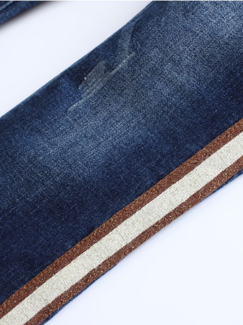 Tjejer Stretch Casual Jeans Elastiskt Midjeband Utsvängda Barnkläder