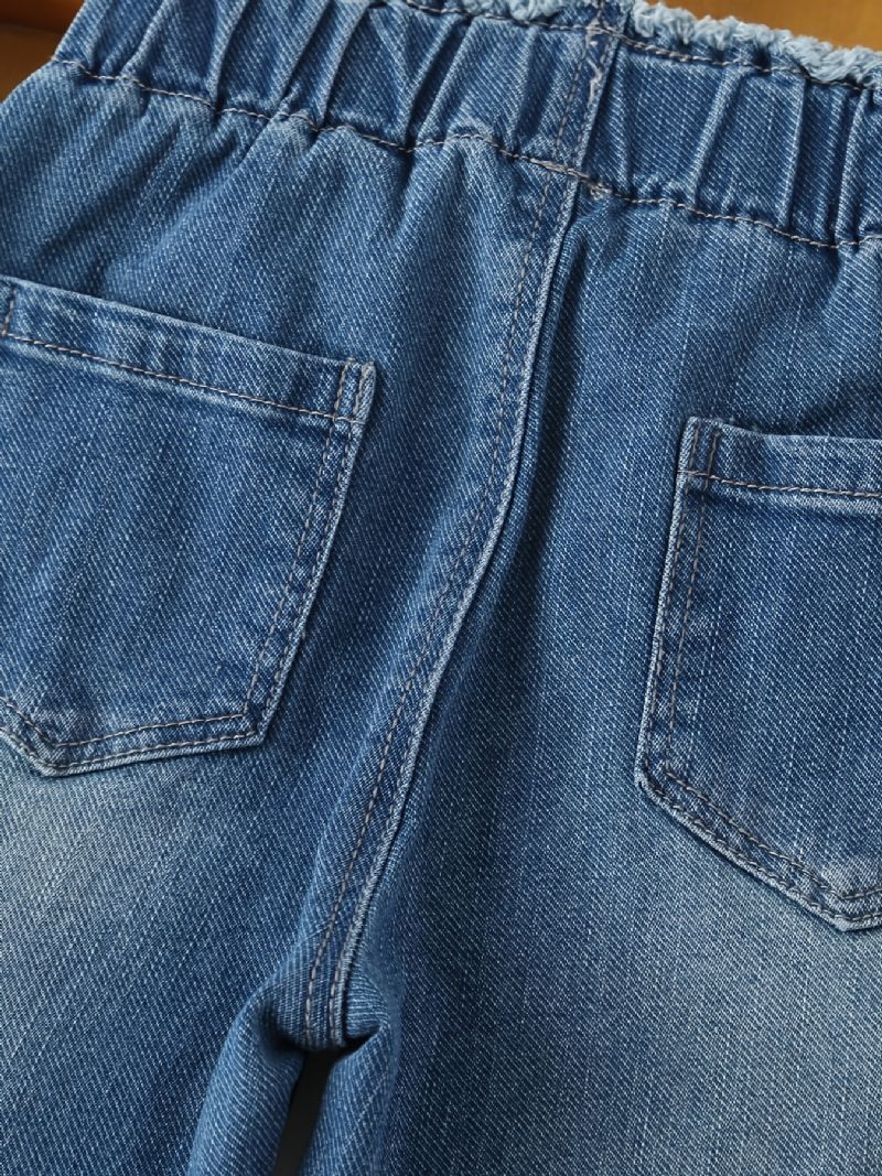 Utsvängda Jeans För Flickor Med Resår I Midjan