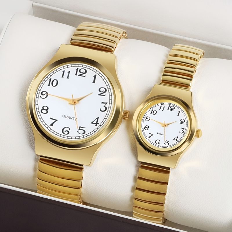 Par Golden Watches Ultra Thin Easy Reader Watch Jubileumspresenter Till Tjejer Fru Henne