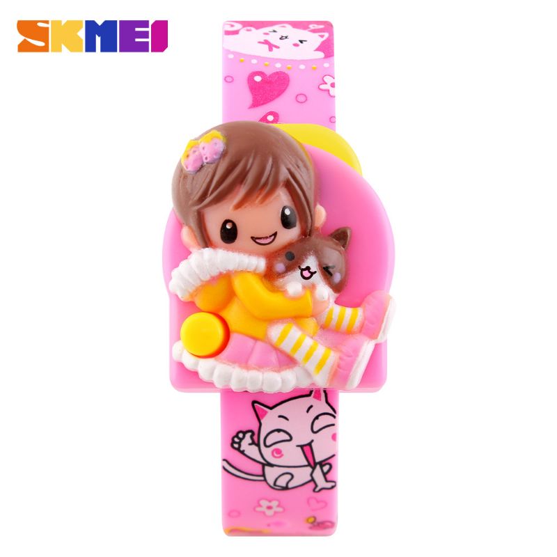 Skmei Watch For Flickor Barn Digital Lovely Cartoon Armbandsur Jam Tangan