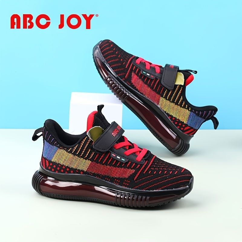 Abc Joy Pojkar Casual Stickade Sneakers Med Färgglada Ränder Mjuk Sula Andas Snabbtorkande Halkfria Skor