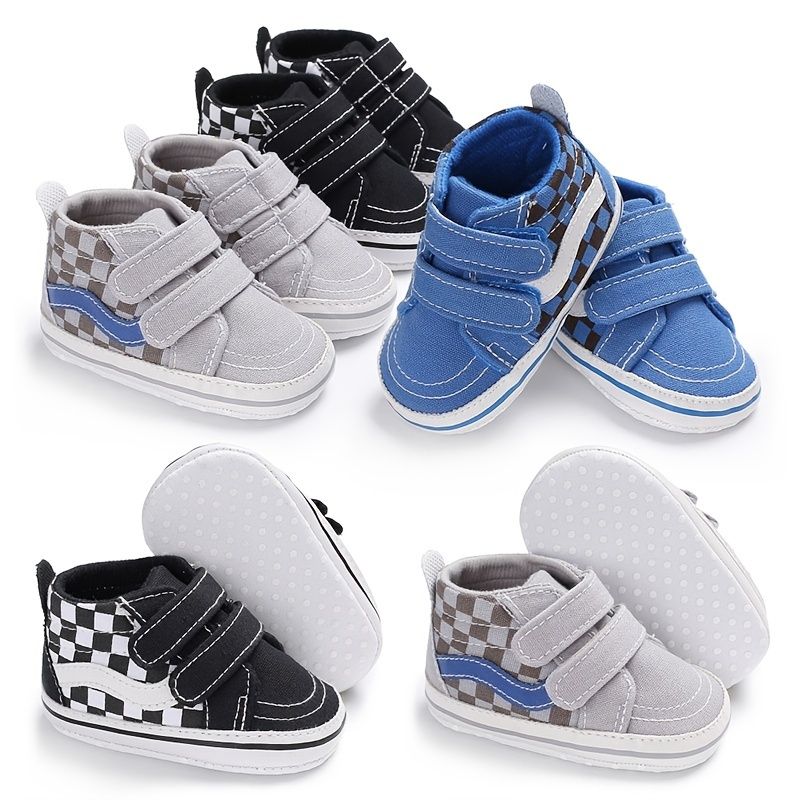 Bebis Pojkar Flickor Canvas Casual Sneakers Mjuk Sula Ankel First Walking Crib Skor