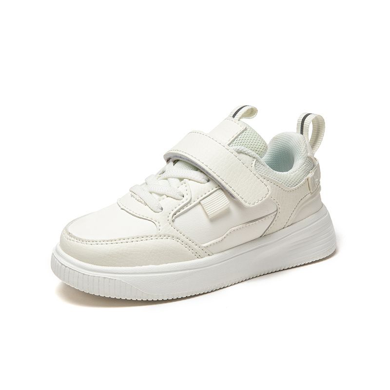 Pojkar Casual Solid White Sneakers Snörning Vattentät Low Top Skate Skor För Utomhus