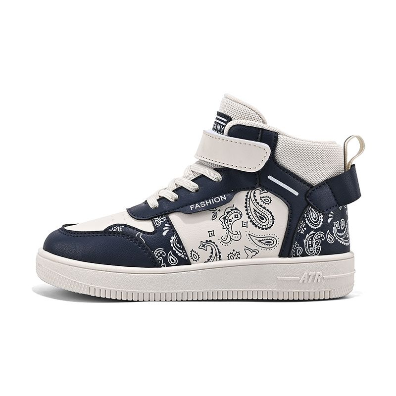 Pojkar Casual Söta High Top Sneakers Vattentät Color Block Skate Skor Med Graffiti Print För Outdoor