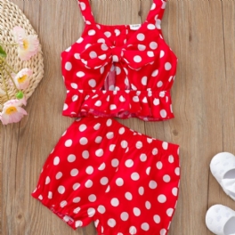 2st Barn Flickor Outfit Set Bebis Kläder Outfits Bomull Polka Dot Tops Casual Set