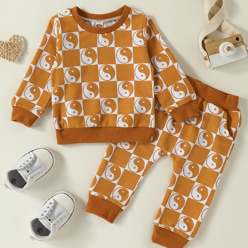 2st Bebis Pojkar Full Printed Sweatshirt Set