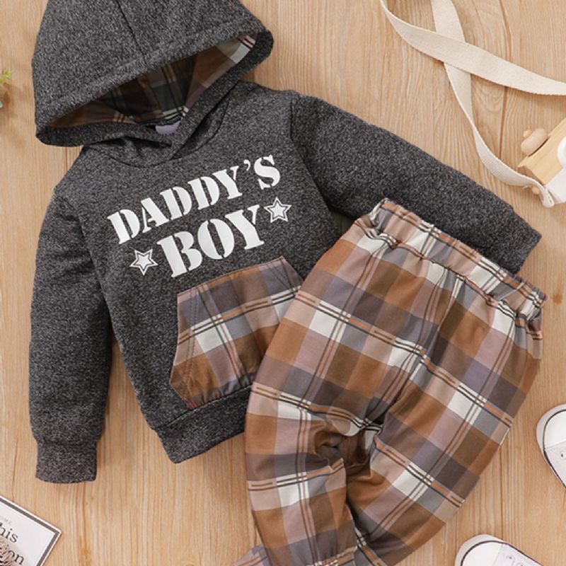 2st Daddy's Pojkar Hooded Long Sleeve Sweater & Byx Set