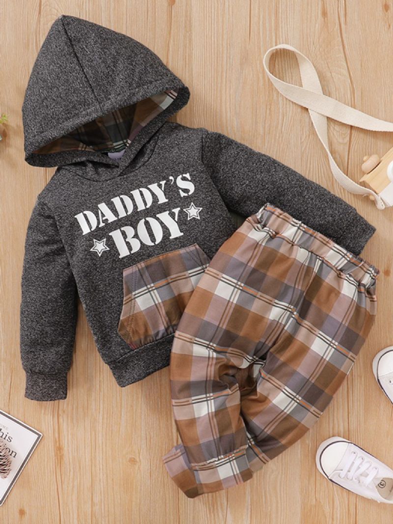 2st Daddy's Pojkar Hooded Long Sleeve Sweater & Byx Set