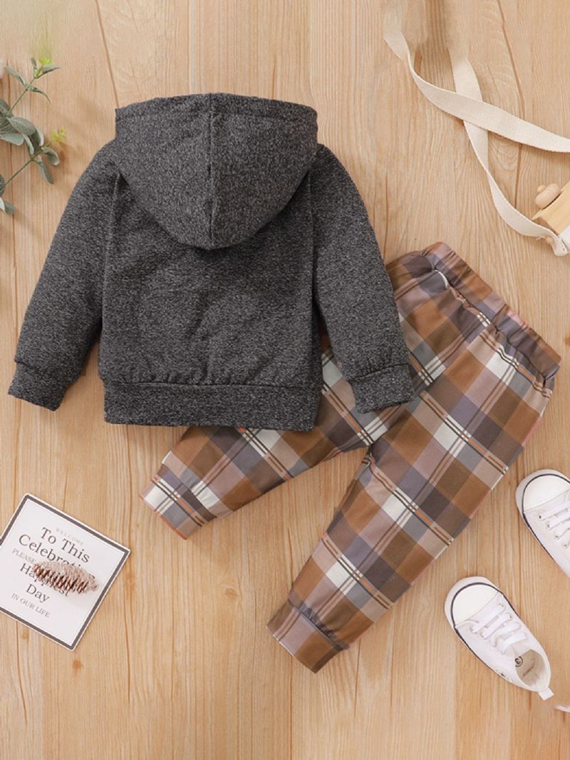 2st Daddy's Pojkar Hooded Long Sleeve Sweater & Byx Set