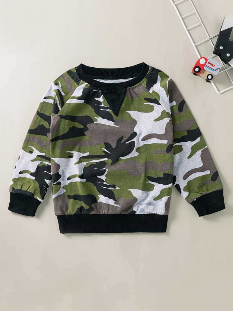 2st Pojkar Camo Print Sweatshirt Byxor Set